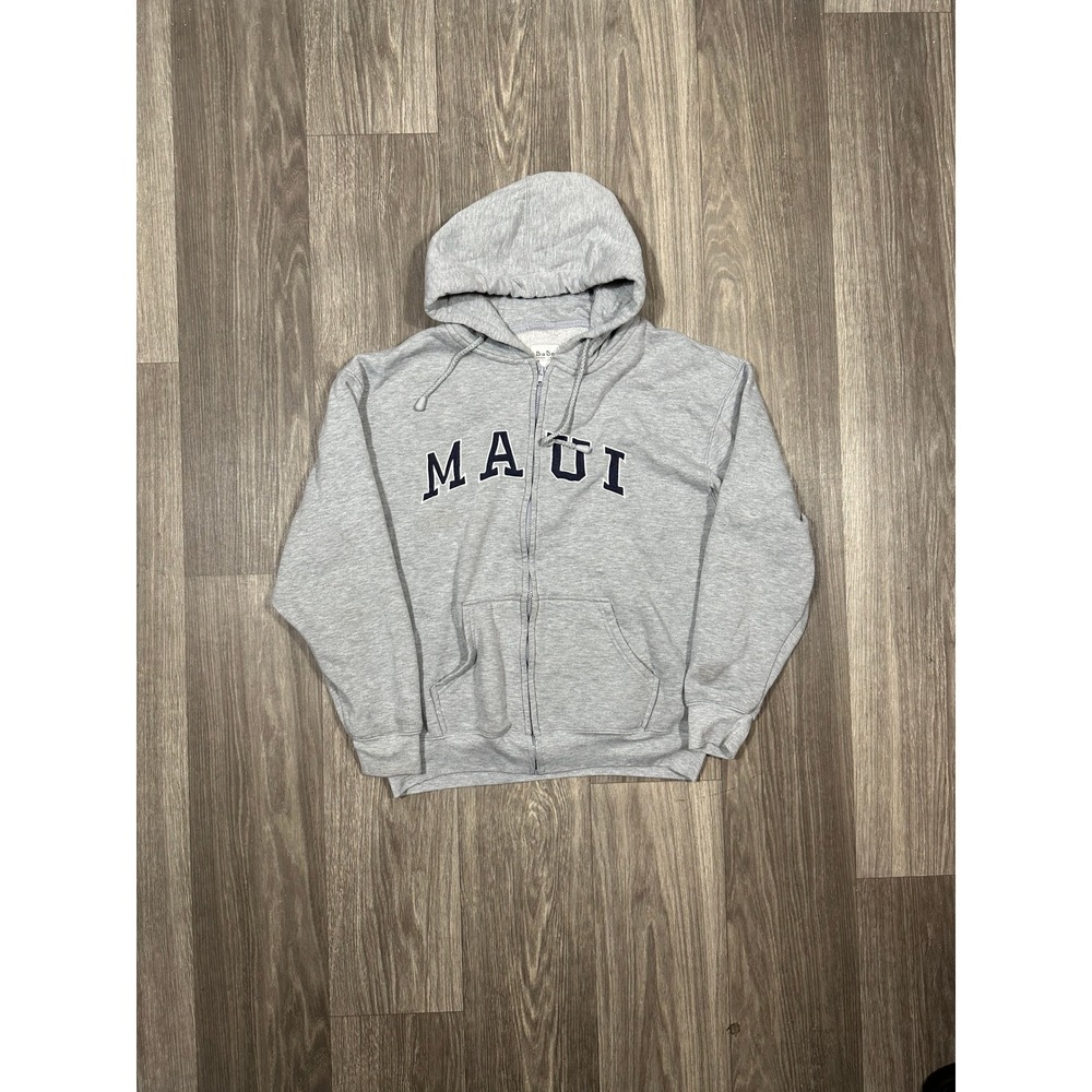 Ba Ba Hawaii Maui Full Zip Hoodie Gray Fleece Sweatshirt Mens Large D-H1001C